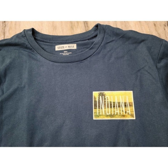State Of Mine Indiana Blue Long Sleeve Tee Shirt Small NWT - Picture 3 of 4
